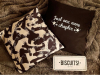 Book club cushions and biscuits sign