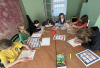 Children working around a table